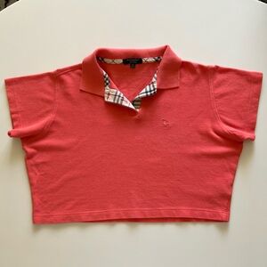 Burberry Cropped peach women’s Polo Shirt XL